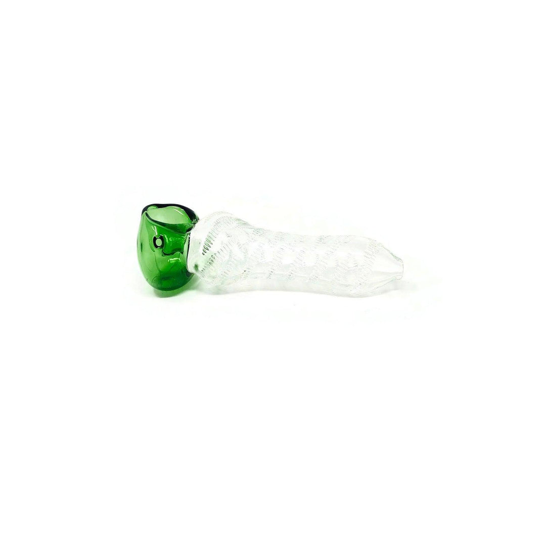 Deluxe Glass Hand Pipe Indented Handle - Quecan