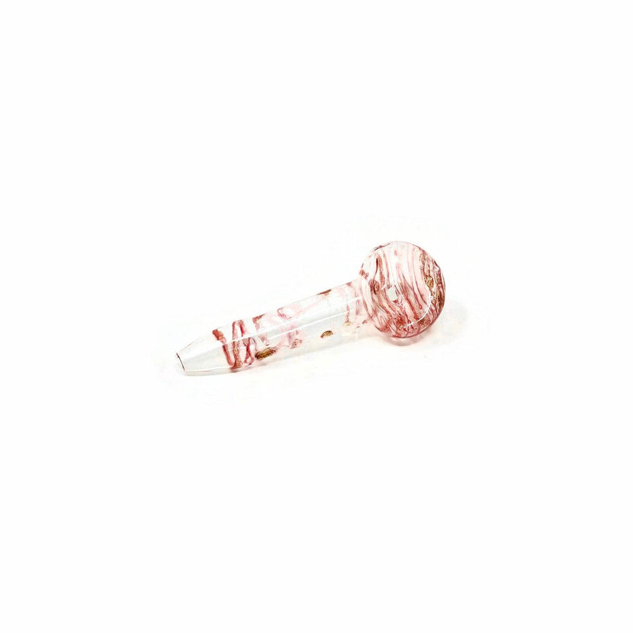 Mini Glass Hand Pipes Red Striped Transparent - Quecan