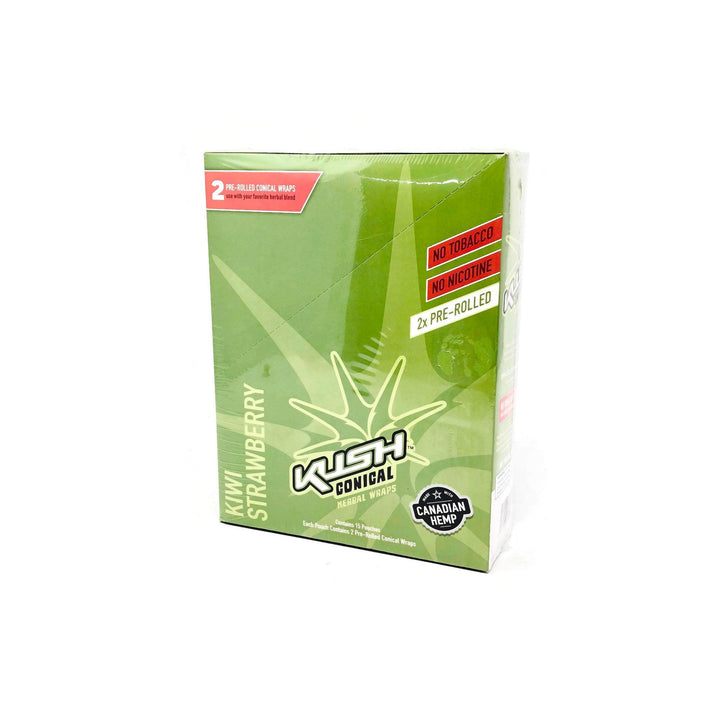 Kush - Conical Kiwi Strawberry Herbal Wraps (Box of 15) - Quecan
