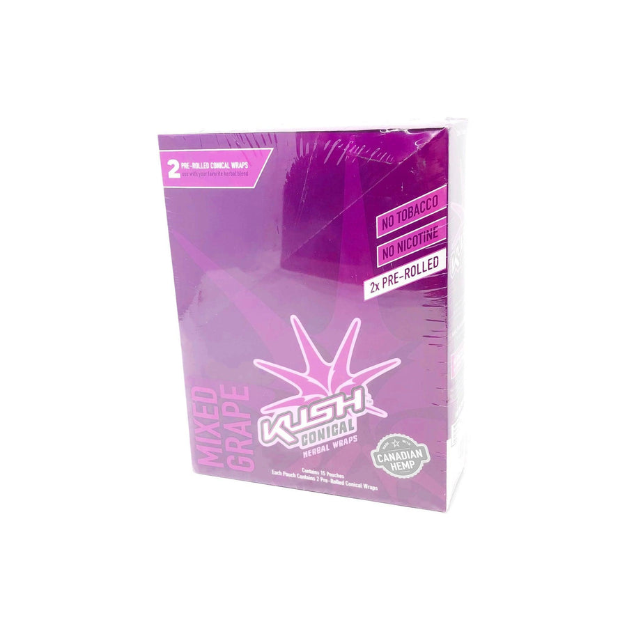 Kush - Conical Mixed Grape Herbal Wraps (Box of 15) - Quecan
