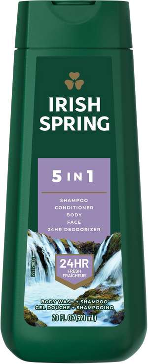 Irish Spring 5 In 1 Body Wash + Shampoo 591mL - Quecan