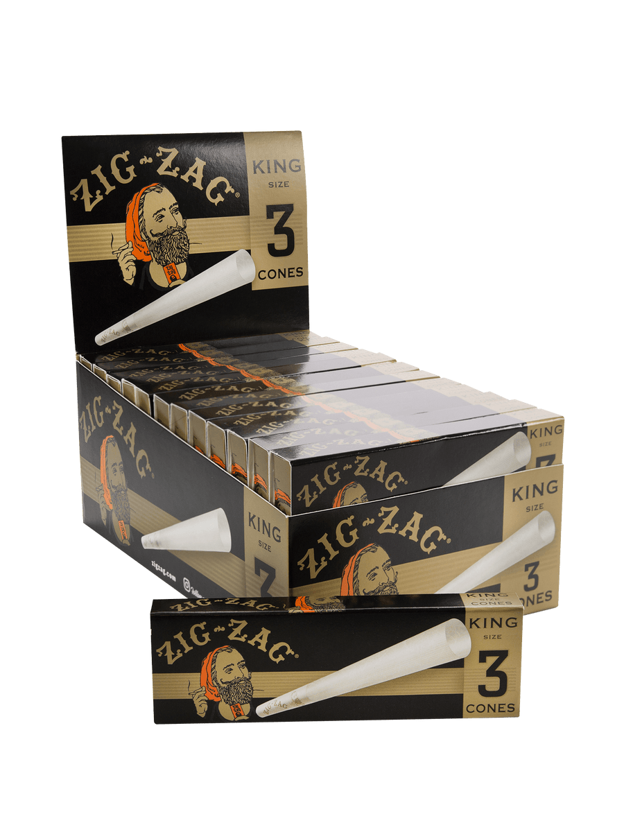 Zig-Zag King Size 3 Cones (Box of 24) - Quecan