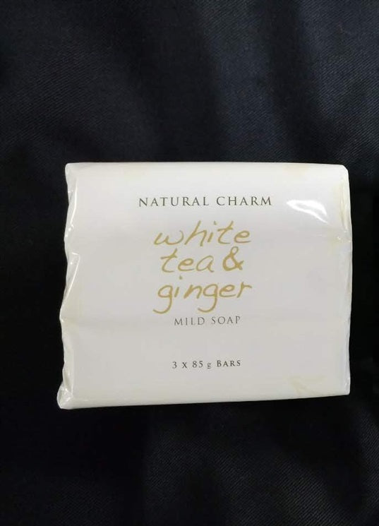 Natural Charm Soap Bar - White Tea & Ginger (3 x 85g) - Quecan