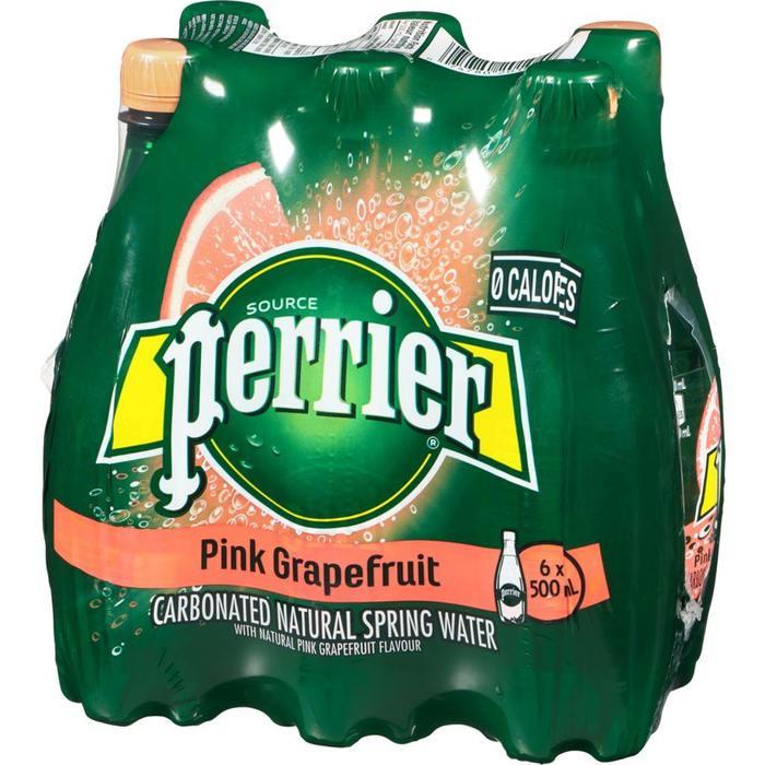 Perrier Carbonated Natural Spring Water - Pink Grapefruit (6 x 1L) - Quecan