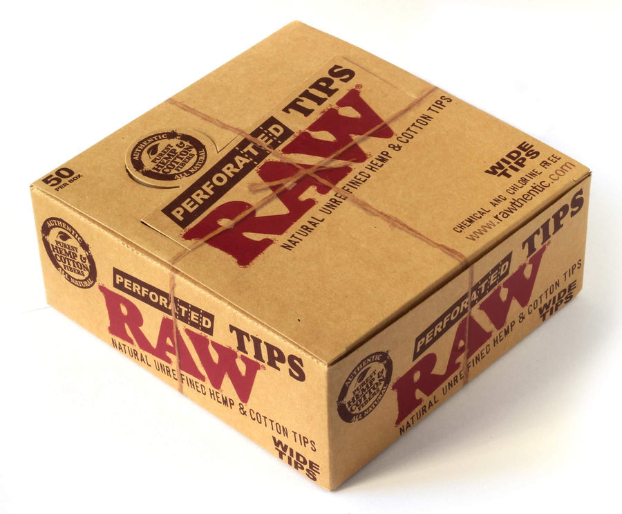 Raw Perforated Wide Tips (Box of 50 Booklets) - Quecan