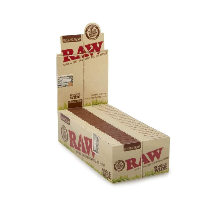 Raw Organic Hemp Single Wide Rolling Paper (Box of 50 Booklets) - Quecan