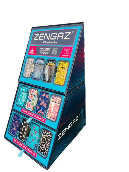 Zengaz Wing  (ZL-13) Jet Rubberized Cube Lighter (Box of 48) - Quecan