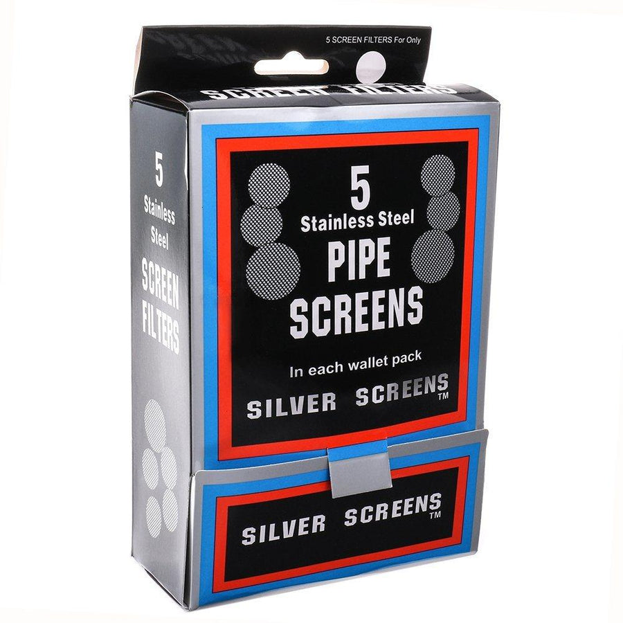 5 Screens - Metal Pipe Filters (Box of 100) Silver - Quecan