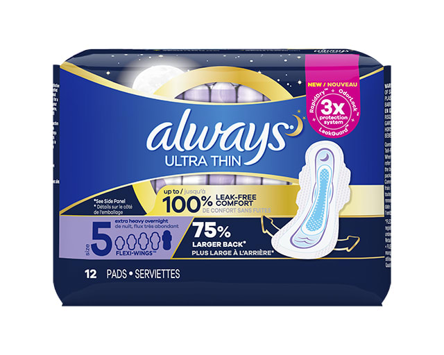 Always Ultra Thin - Size 5 Extra Heavy Overnight (Pack of 12) - Quecan