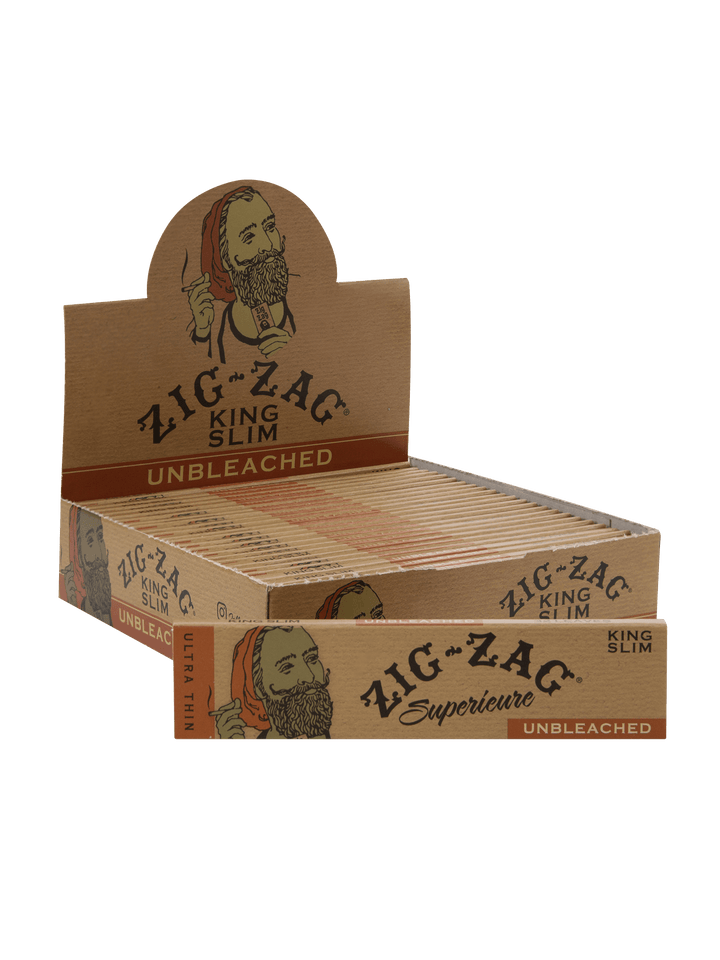 Zig-Zag King Slim Unbleached (Box of 24) - Quecan