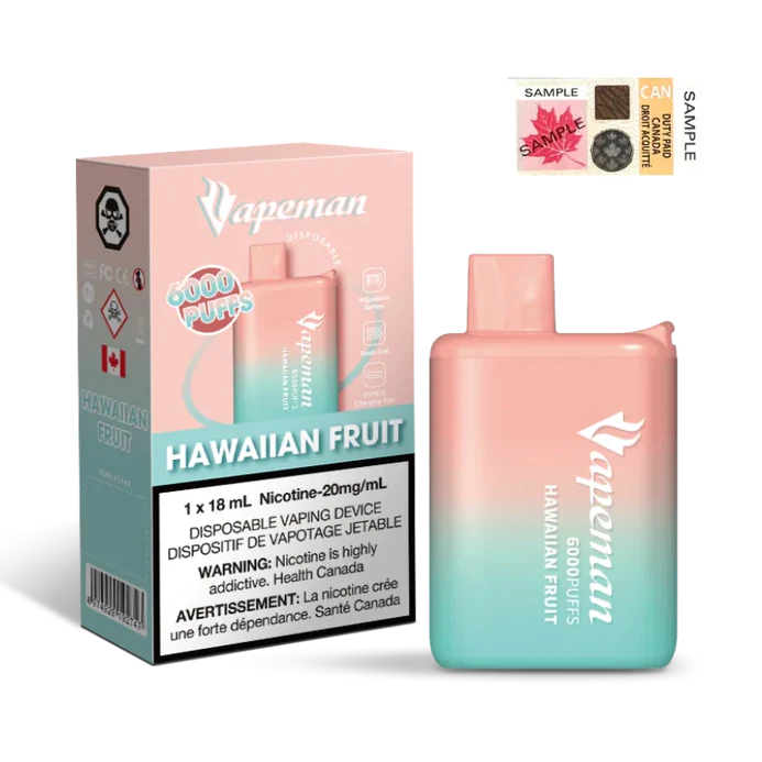 VAPEMAN 6000 Puffs Disposable Device - (20mg/ml) (STAMPED) - Quecan