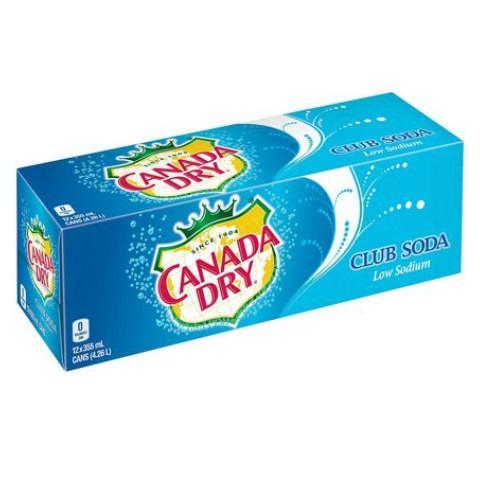 Canada Dry Club Soda - Soft Drink (12 x 355ml) (Can Dep) - Quecan