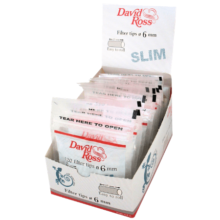David Ross Slim 6mm - Filter Tips (Box of 20) - Quecan