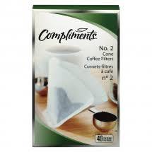 Compliments Coffee Cone Filters - No. 2 (40 Filters) - Quecan