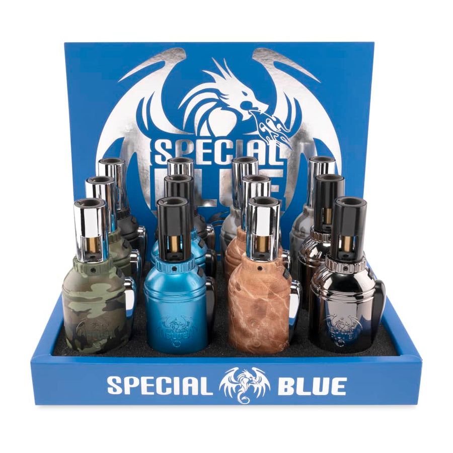 Special Blue Grenade Torch Lighter (Box of 12 ) - Quecan