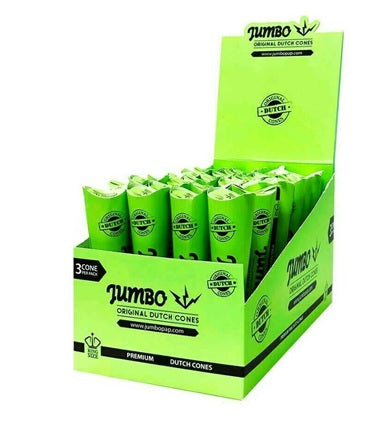 Jumbo Cones King Size (Pack of 32) Green - Quecan