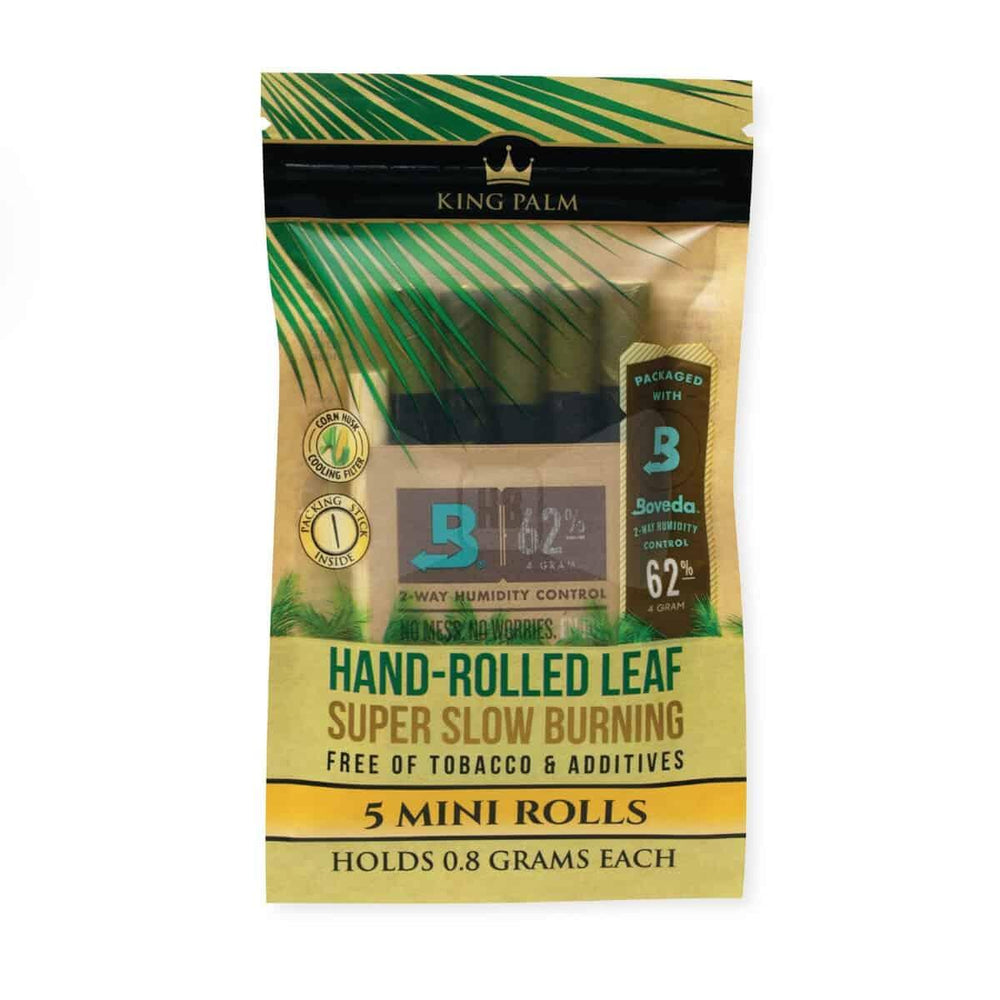 King Palm 5 Mini Size Rolls w/ Boveda (Box of 15) - Quecan