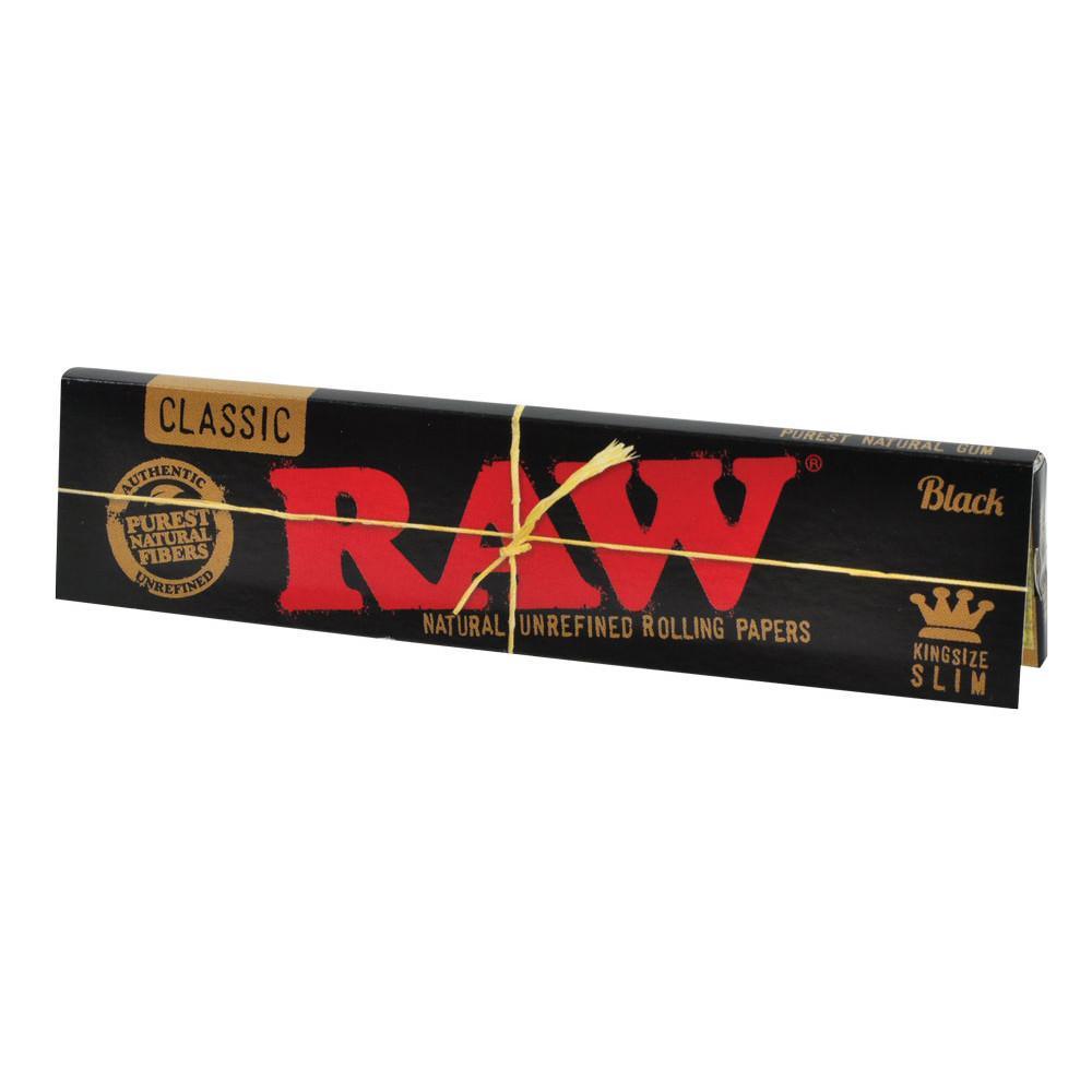 Raw Classic Black King Size Slim Rolling Paper (Box of 50 Booklets) - Quecan