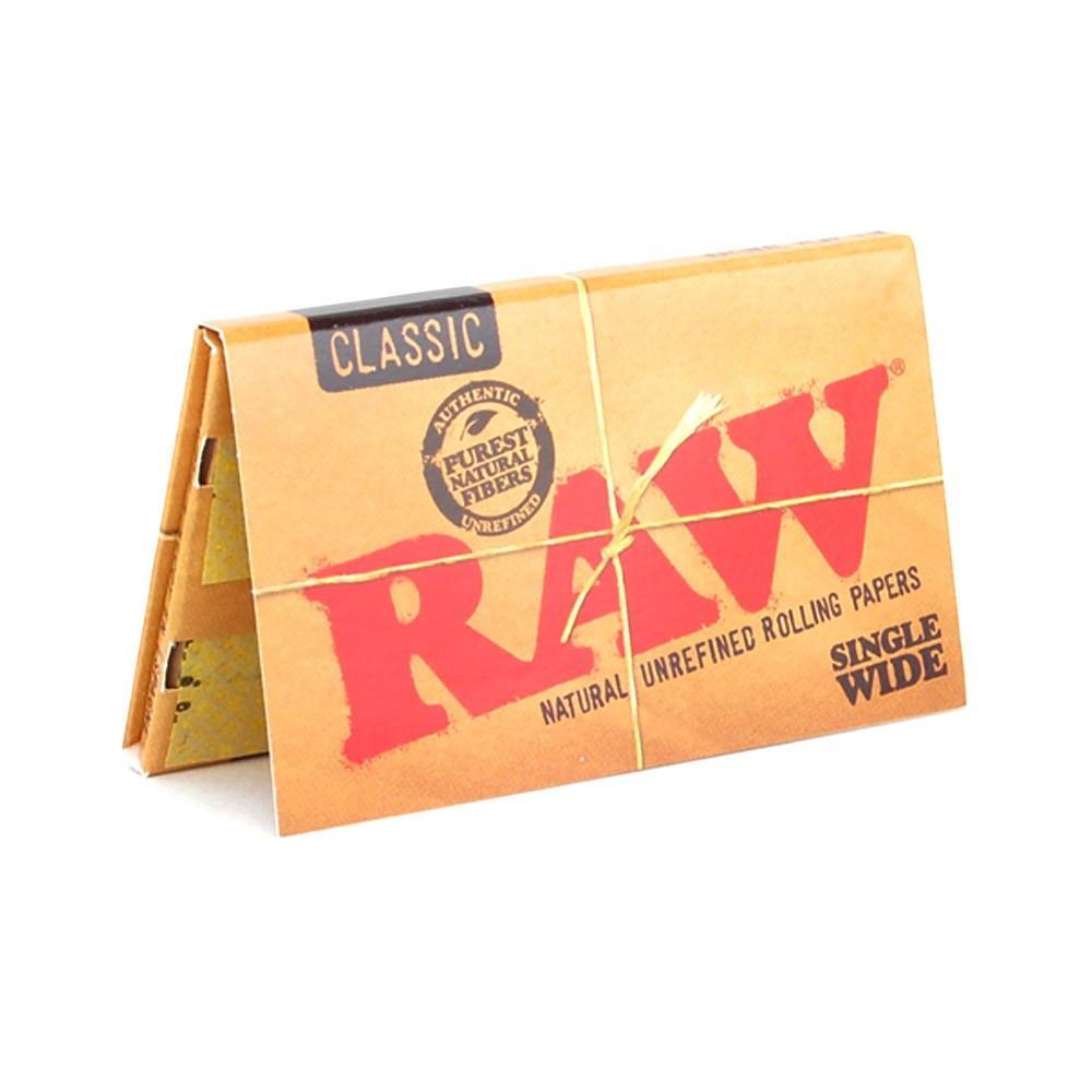 Raw Classic Single-Wide Double Rolling Paper (Box of 25) - Quecan