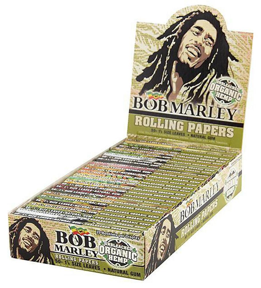 Bob Marley Unbleached Organic Hemp 1 1/4 Rolling Paper (Box of 25) - Quecan