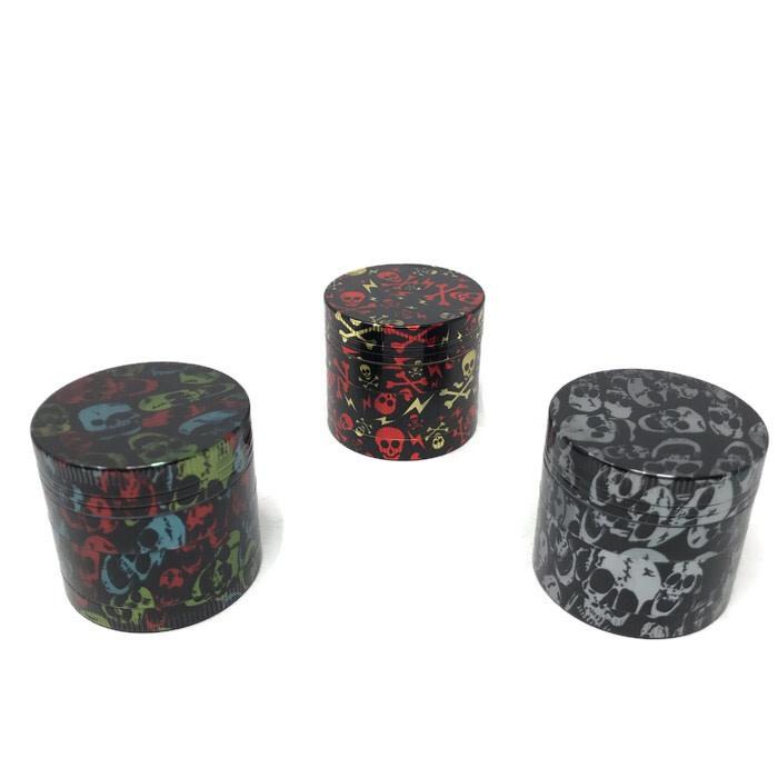 Grinder 4-Part Diamond Teeth Skull Holographic Large (Box of 6) - Quecan