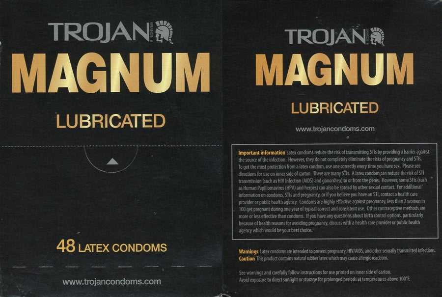 Trojan Magnum Lubricated Condoms (Box of 48) - Quecan
