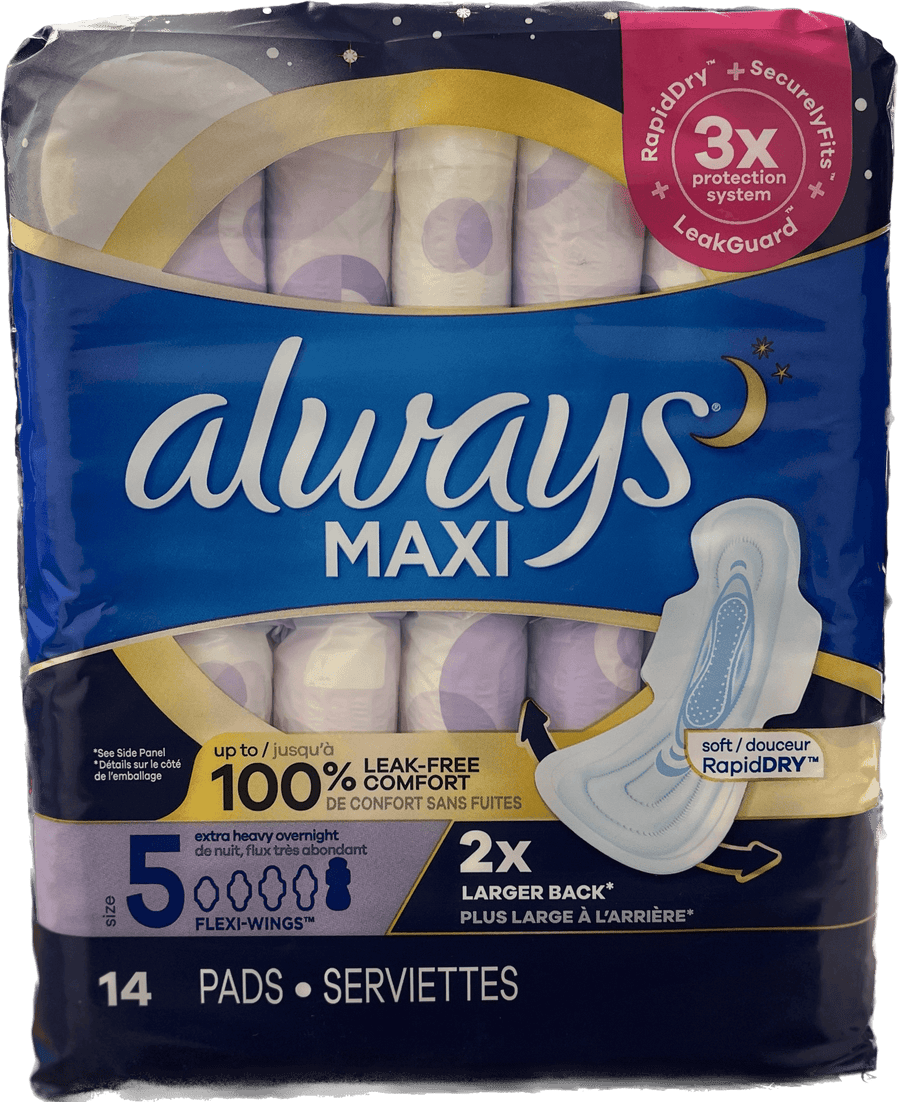 Always Maxi Size 5 Extra Heavy Overnight (Pack of 14) - Quecan