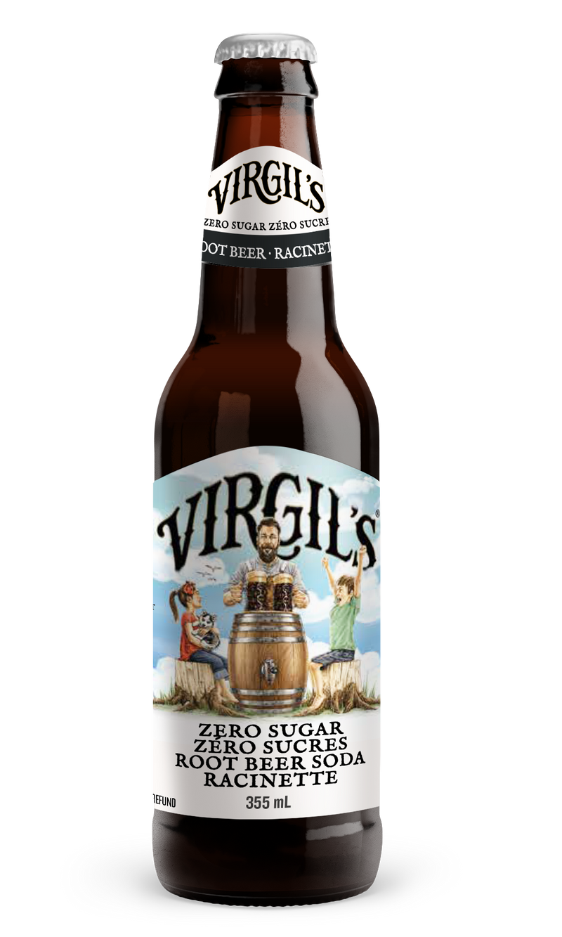Virgils Soda Root Beer Zero Sugar (24x355ML) (Can Dep) Quecan
