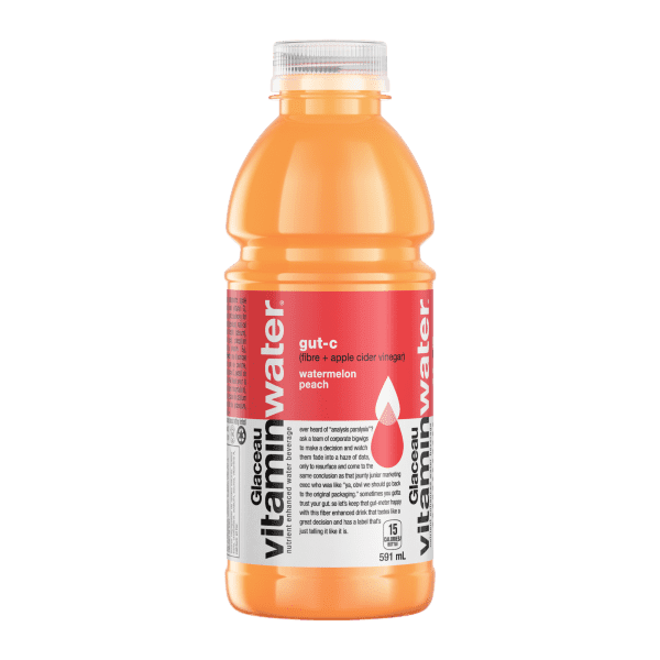 Vitamin Water Energy Drink - Gut-C (Watermelon Peach) (12 x 591ml) - Quecan