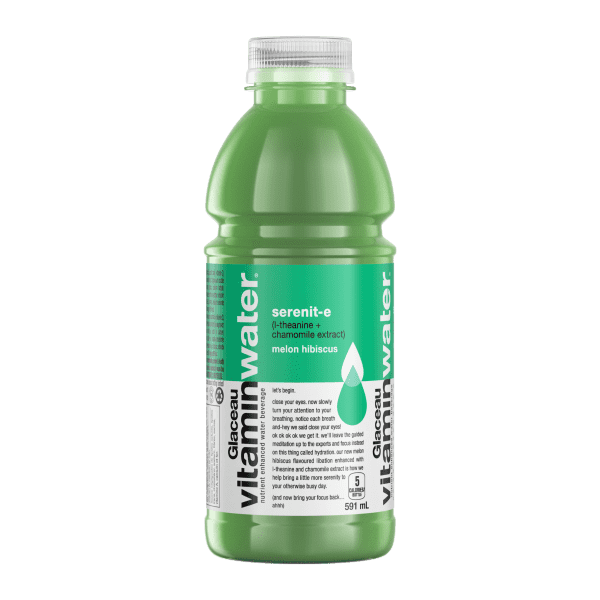 Vitamin Water Energy Drink - Serenit-e (Melon Hibiscus) (12 x 591ml) - Quecan