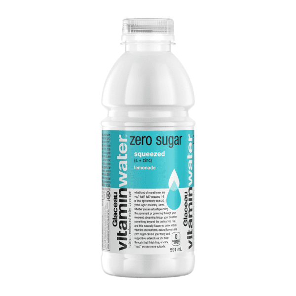 Vitamin Water Zero Sugar Energy Drink - Squeezed Lemonade (12 x 591ml) - Quecan