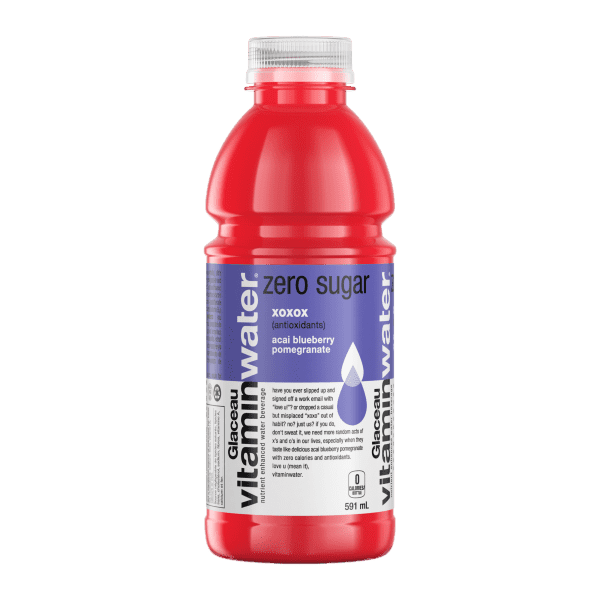 Vitamin Water - Zero Sugar Energy Drink XOXOX Acai Blueberry Pomegranate (12 x 591ml) - Quecan