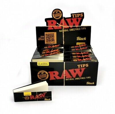 Raw Tips Natural Unrefined Tips Black (Box of 50) - Quecan